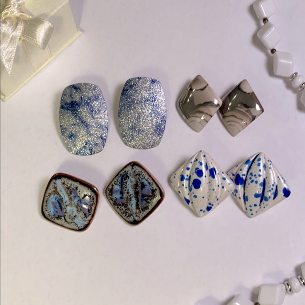 4 Pairs of Vintage Statement Earrings